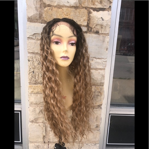 Pre-Plucked Baby hair Ombré Blonde Curly Lace Wig main image 13